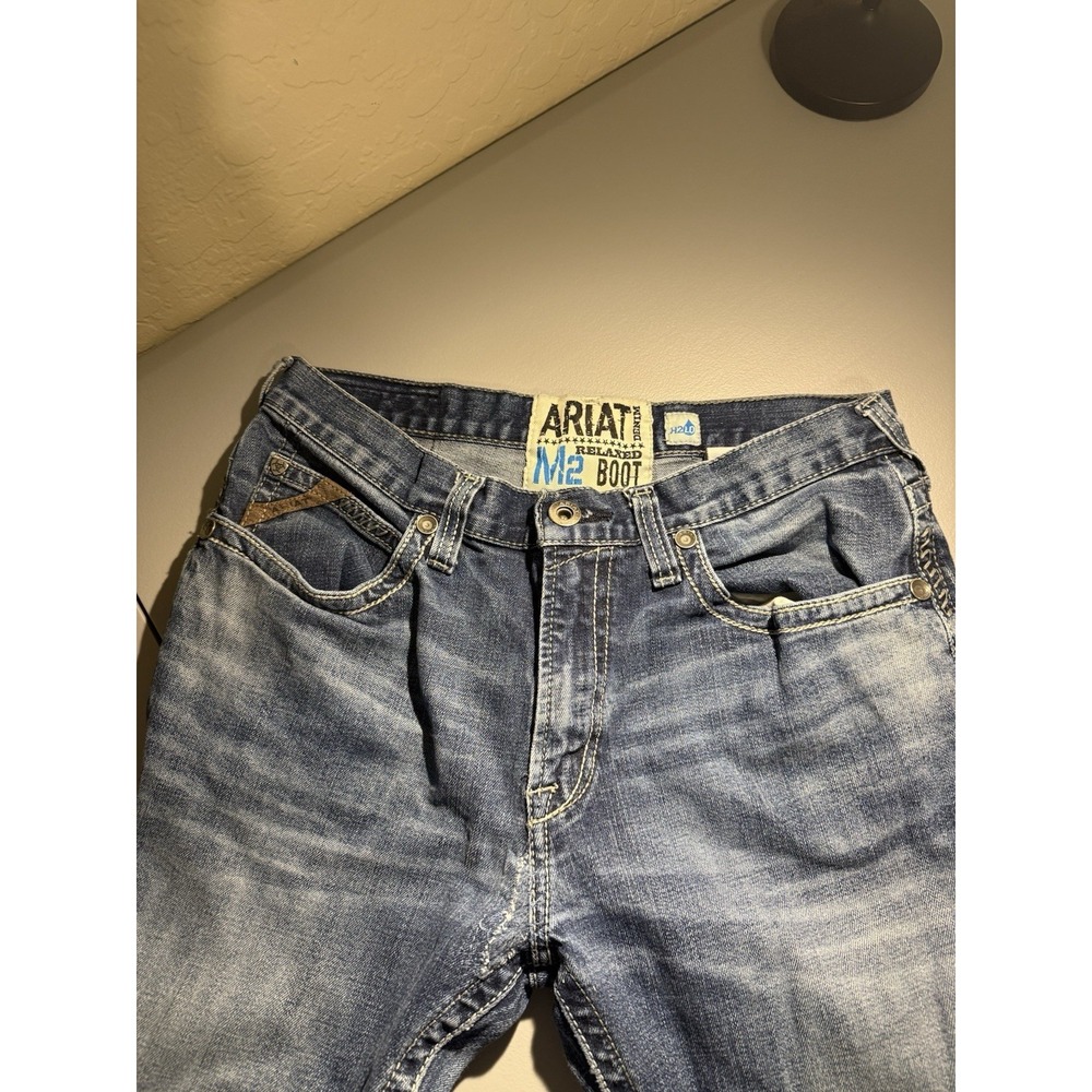 Ariat M2 Relaxed Boot Jeans 33x32 Men's Denim Western Cowboy Work Wear Blue